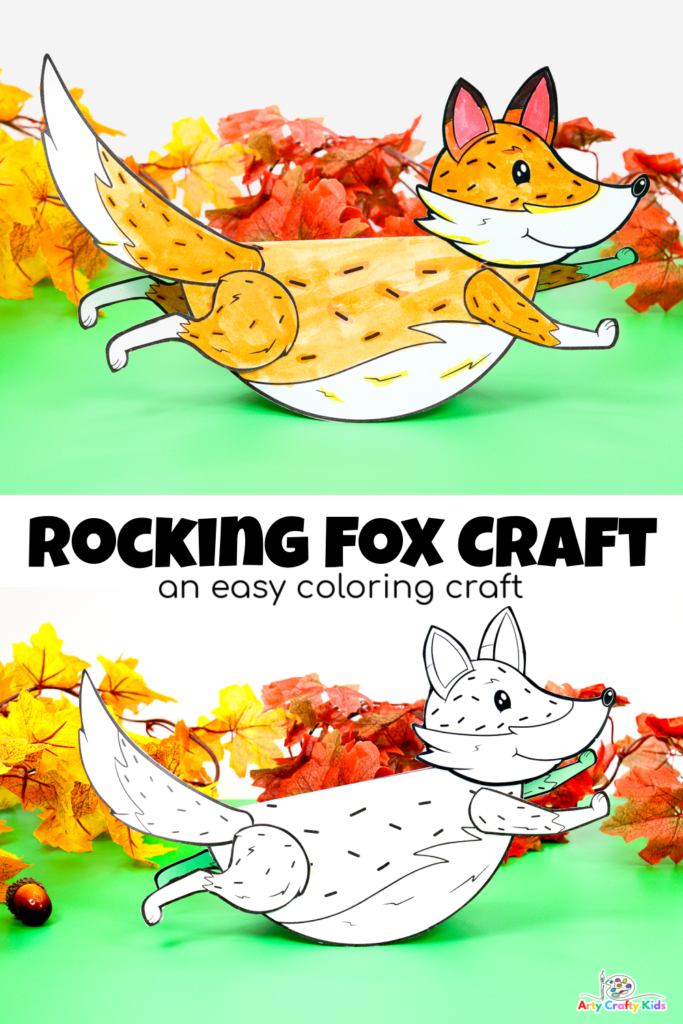 Image showcasing a complete How to Make a Rocking Fox Craft (Easy!): A fun Coloring Craft