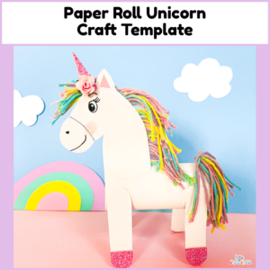 Paper roll Unicorn Craft Template