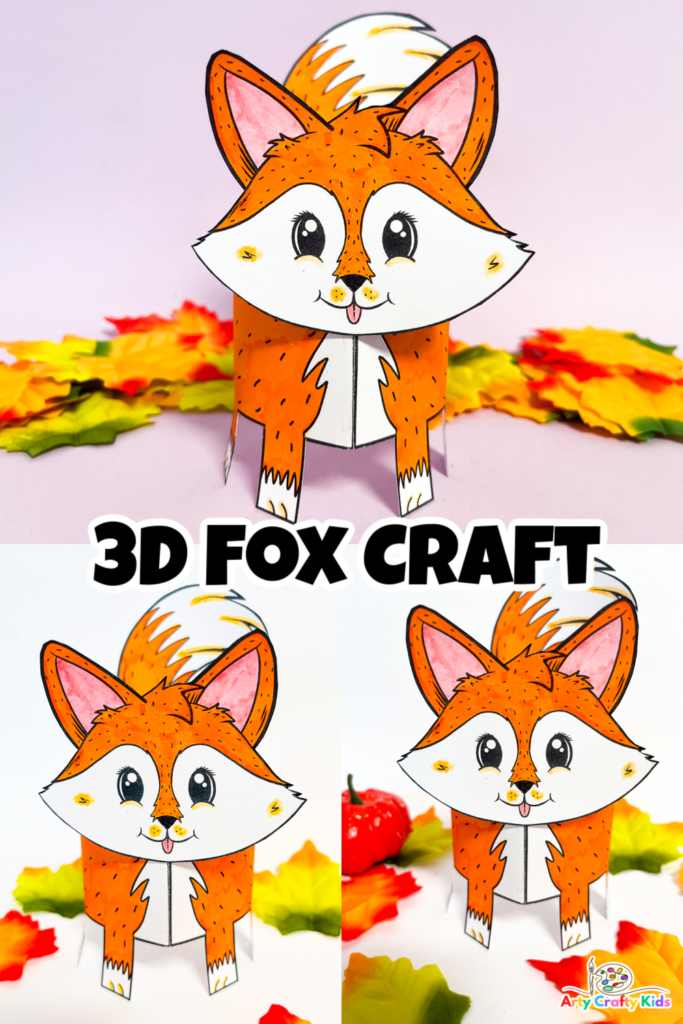 Image of the completed 3D printable fox craft.