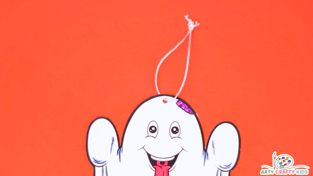 Image featuring the ghost with a hanging tie attached.