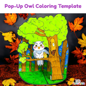 Pop-Up Owl Coloring Craft Template