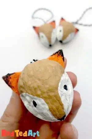 Walnut Fox Craft featured in Fantastically Easy Fox Crafts for Kids