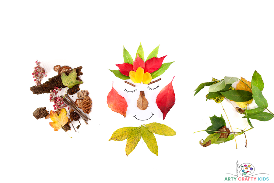 Have fun with Autumn leaves and try our Fall Leaf Face Craft with your Arty Crafty Kids. A super easy craft where kids will love arranging vibrant leaves into playful faces and self-portraits.