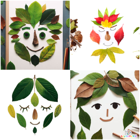 Easy Fall Leaf Face Craft for Kids - a fun nature crafts for kids of all ages.