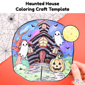 Haunted House Coloring Craft Template