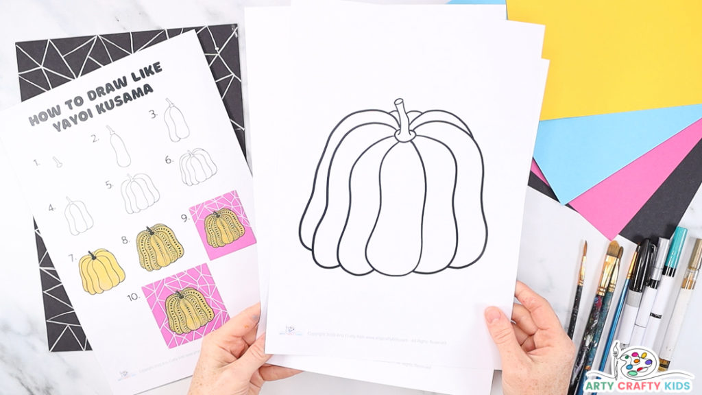 How to draw a Yayoi Kusama inspired dot Pumpkin 