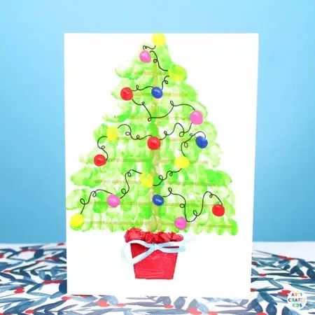 Fingerprint Christmas Tree DIY Christmas Card 