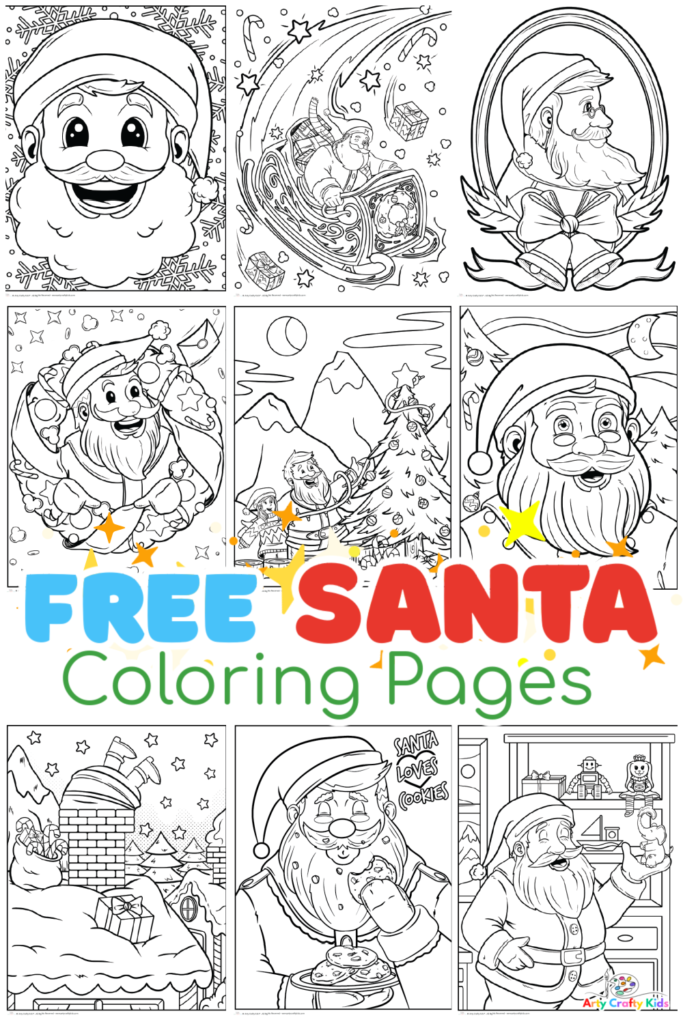 Santa Coloring Pages | Free Santa Coloring Book for Kids