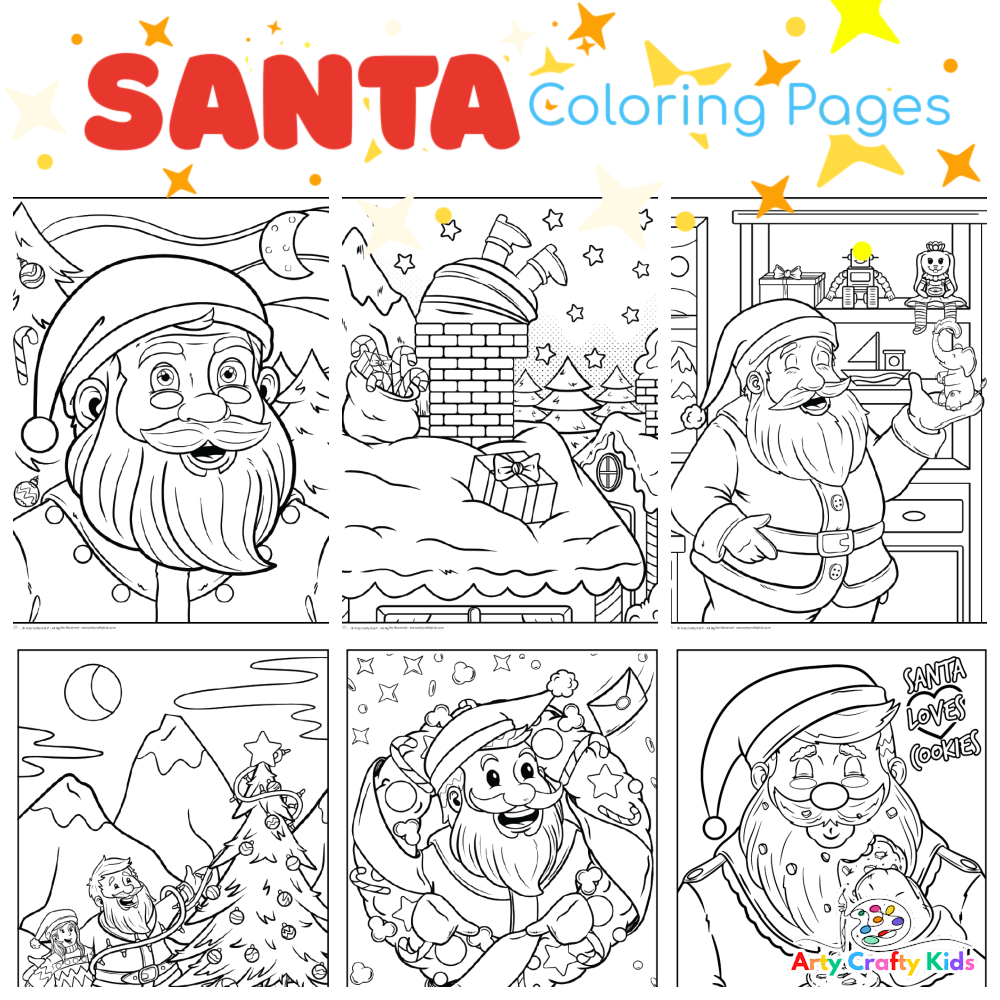 Santa coloring pages | Free Santa Coloring Book