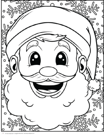 Santa Coloring Page featuring a simple santa coloring page for preschoolers.