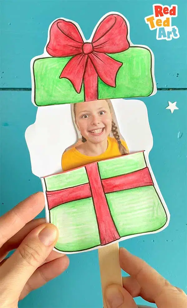 Pop-up photo Christmas card by Red Ted Art 