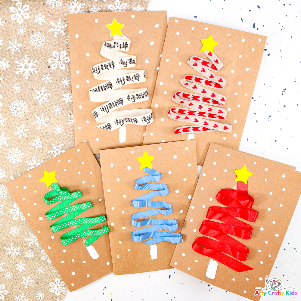 Ribbon Christmas Tree Homemade Christmas Card