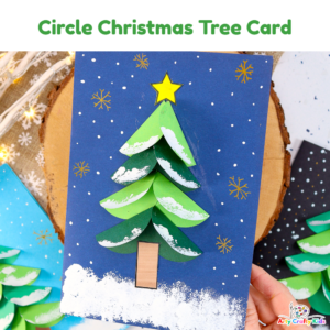 Paper Circle Christmas Tree Card Template