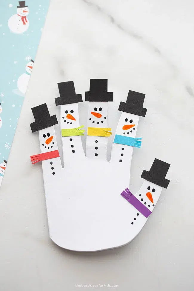 Handprint Snowman Card by The Best Ideas for Kids