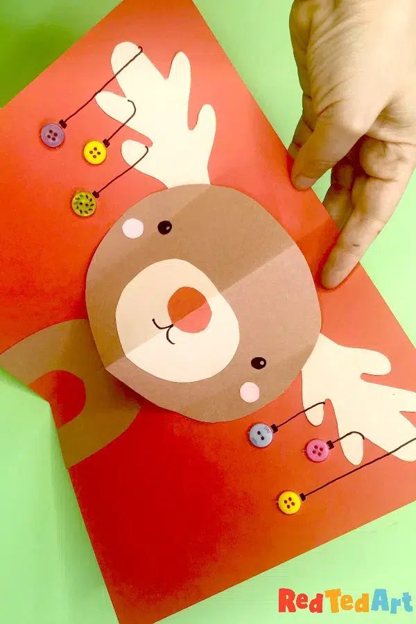 Pop-up Reindeer Christmas Card by Red Ted Art