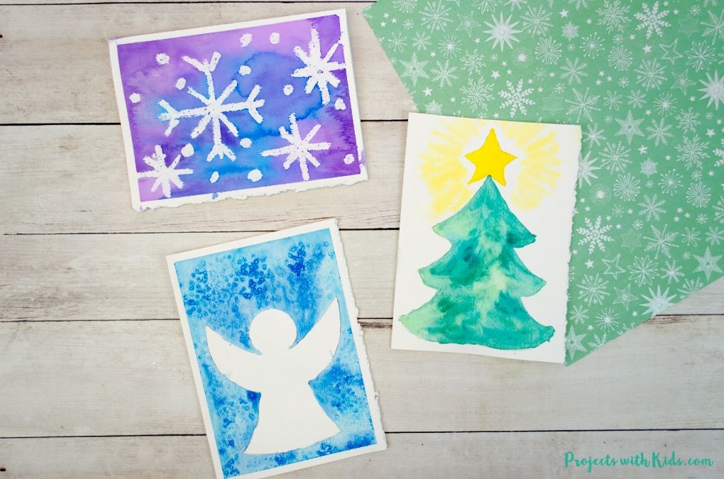 Watercolor Christmas Cards by Projects with Kids