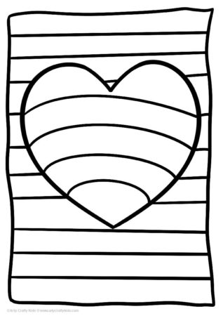 Abstract optical illusion  of a heart coloring sheet.
