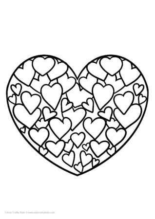 Free Simple heart coloring sheet. 