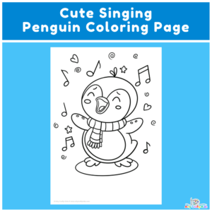 Singing Penguin Coloring Page
