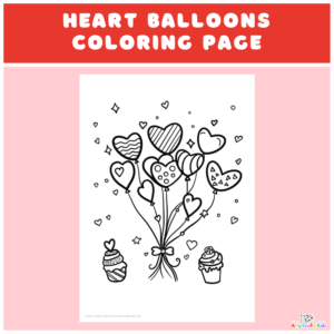 Heart Balloons Coloring Page