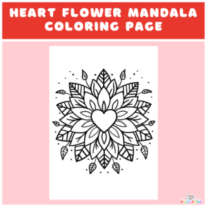 Heart Flower Mandala Coloring Page