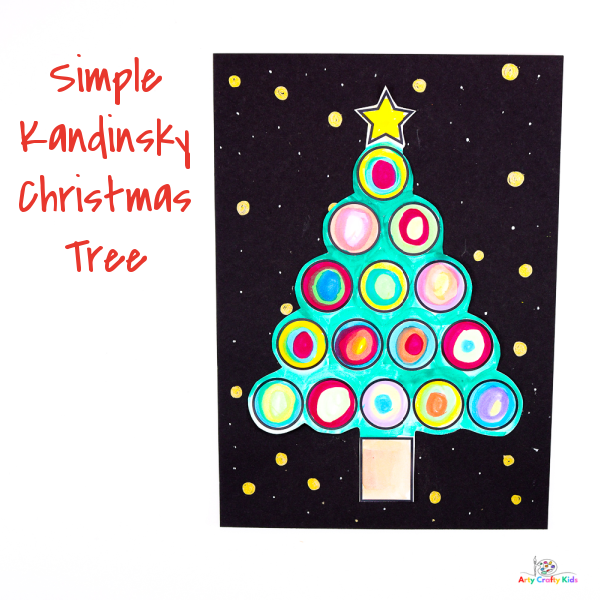 Image of a simple Kandinsky Christmas tree for preschool.