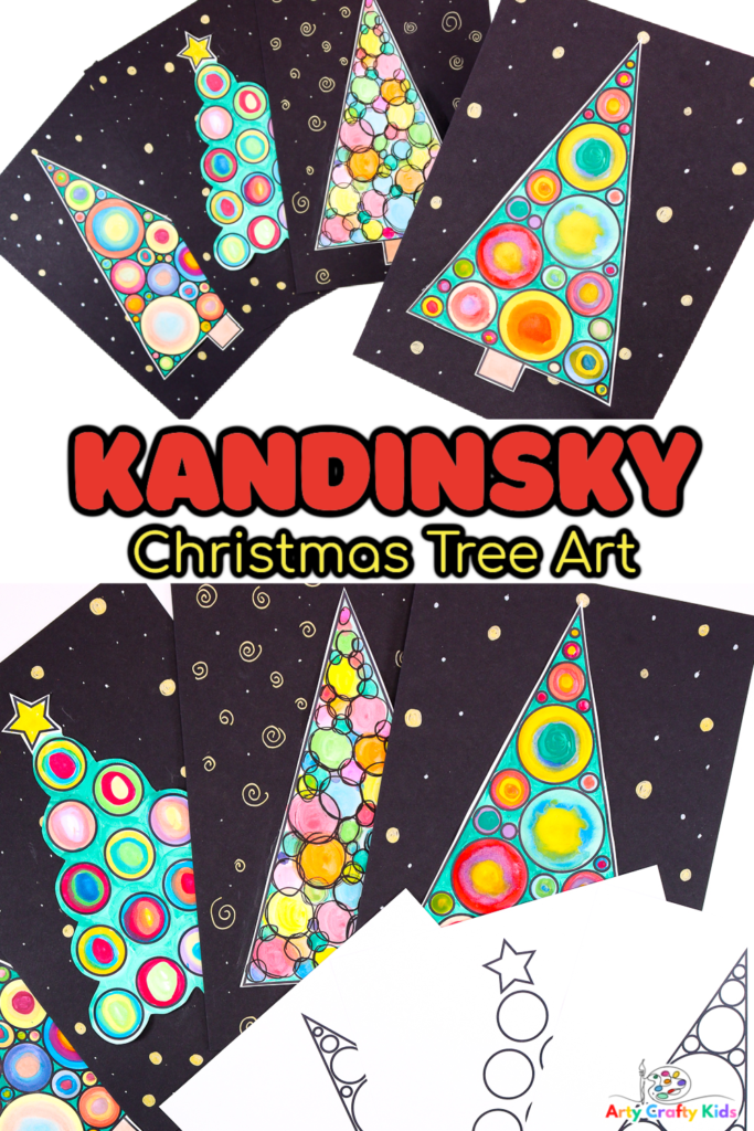 Create Kandinsky Christmas Tree Circle Art with our step-by-step tutorial and Christmas Tree Templates.