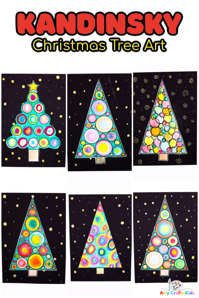 Create Kandinsky Christmas Tree Circle Art with our step-by-step tutorial and Christmas Tree Templates.