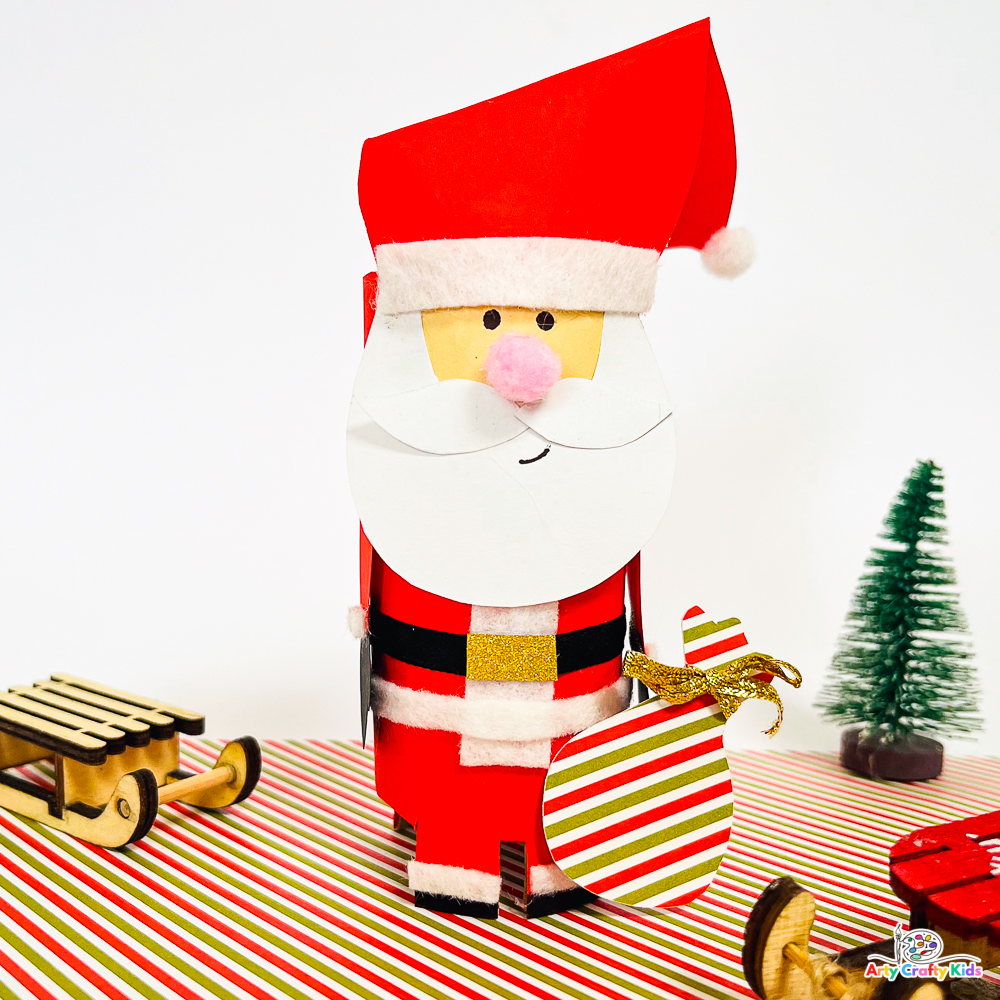 How to Make a Paper Roll Santa Claus Craft - Easy Christmas Craft for Kids