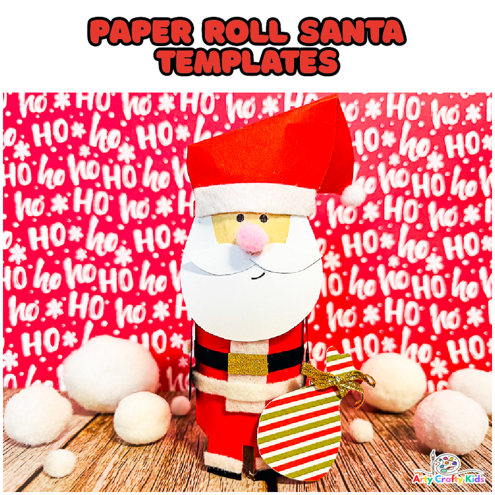 Paper Roll Santa Template image.