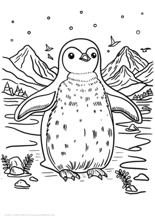 Happy feet coloring page.
