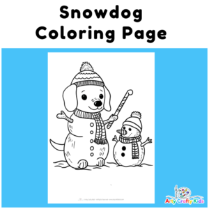 Free Snowdog Coloring Page for Kids (part of the snowman coloring book).