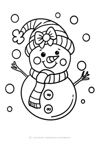 Free Cute Snowman Coloring Page