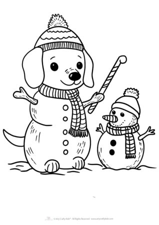 Free Snowdog coloring page