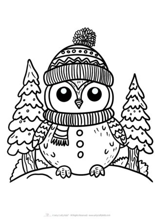 Snow-owl coloring page