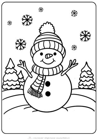 Simple snowman printable page