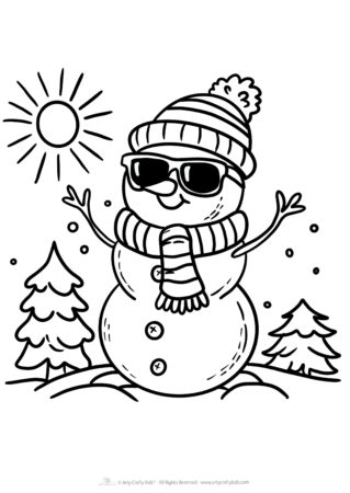 Melting Snowman Coloring Page - Fireflies and Mud Pies