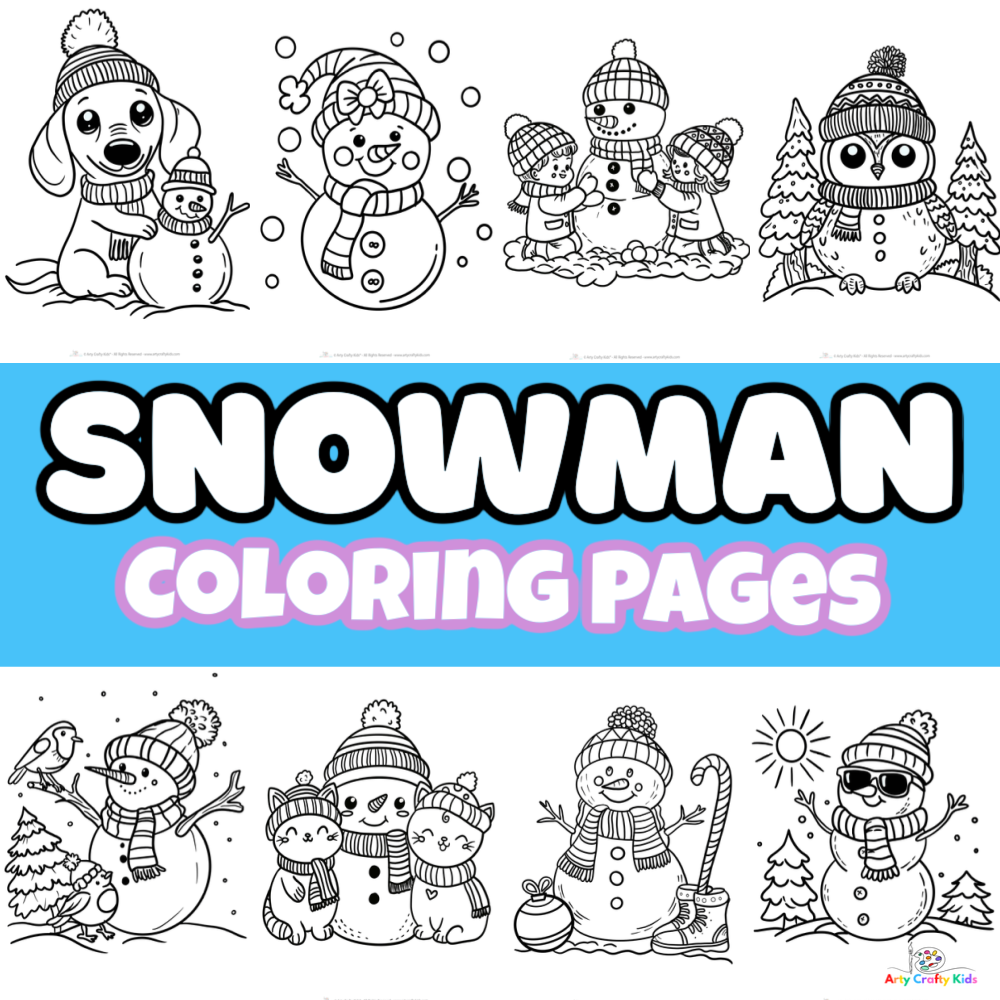 Snowman coloring pages for kids