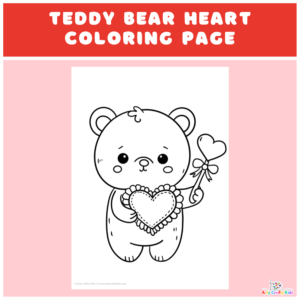 Teddy Bear Heart Coloring Page