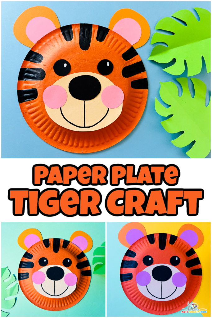 Paper Plate Tiger Craft for preschoolers and kids of all ages. Complete with a printable template.