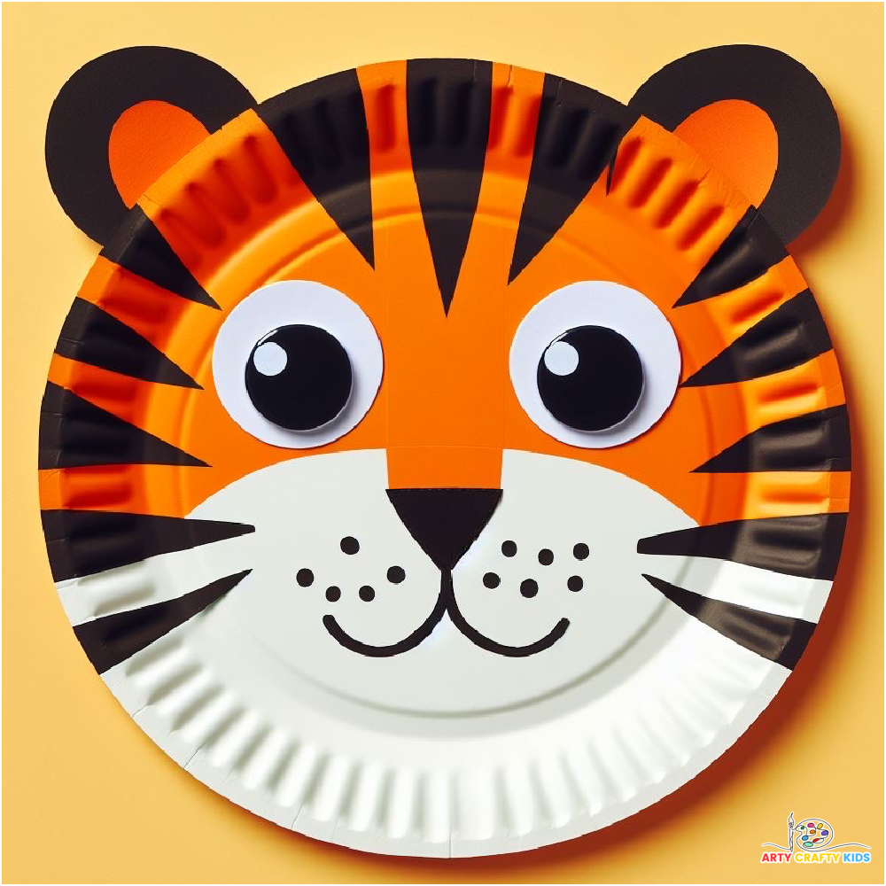 Paper Plate Tiger Craft for preschoolers and kids of all ages. Complete with a printable template.