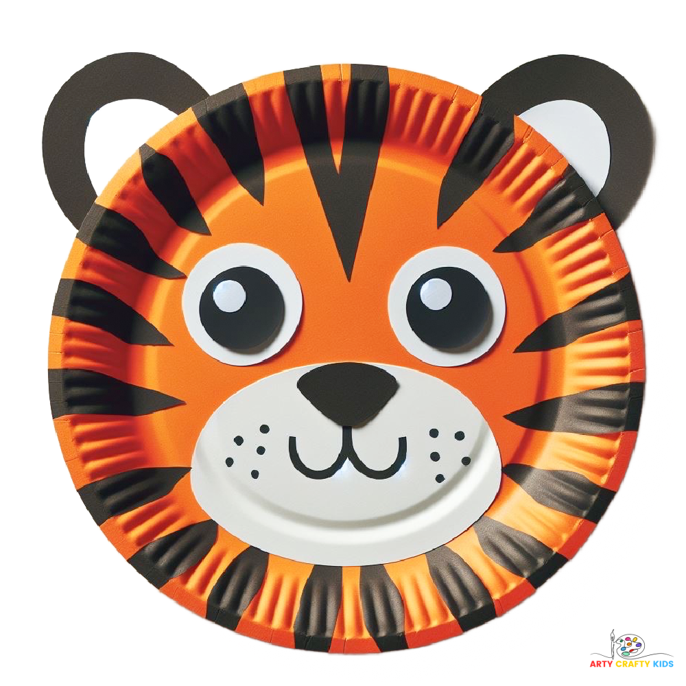 Paper Plate Tiger Craft for preschoolers and kids of all ages. Complete with a printable template.