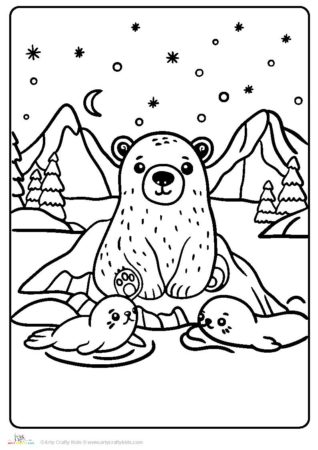 Picture of a polar bear to color