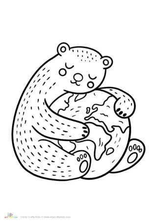 Free Earth Day Polar Bear coloring Page