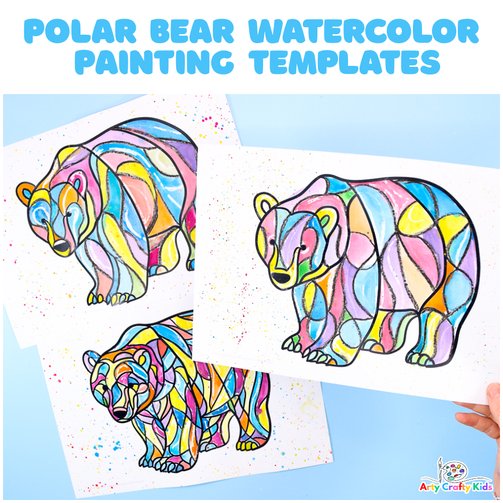Polar Bear Templates for the Watercolor Painting