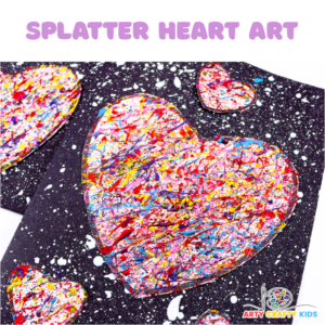 Splatter Art Heart Shapes
