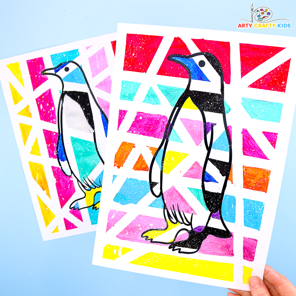 Paper & Fork Painted Penguin Craft