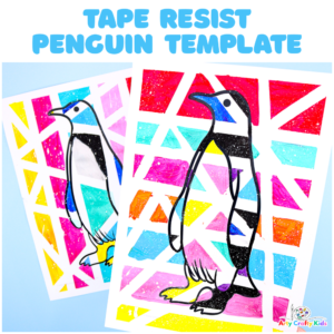 Resist Art Penguin Template