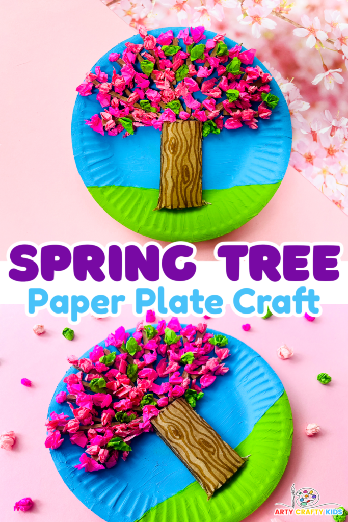 Craft a vibrant Paper Plate Spring Tree Craft with your preschooler this Spring. A fun and easy to make Spring themed craft for kids of all ages.