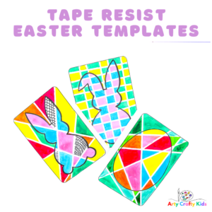 Tape Resist Easter Art Templates